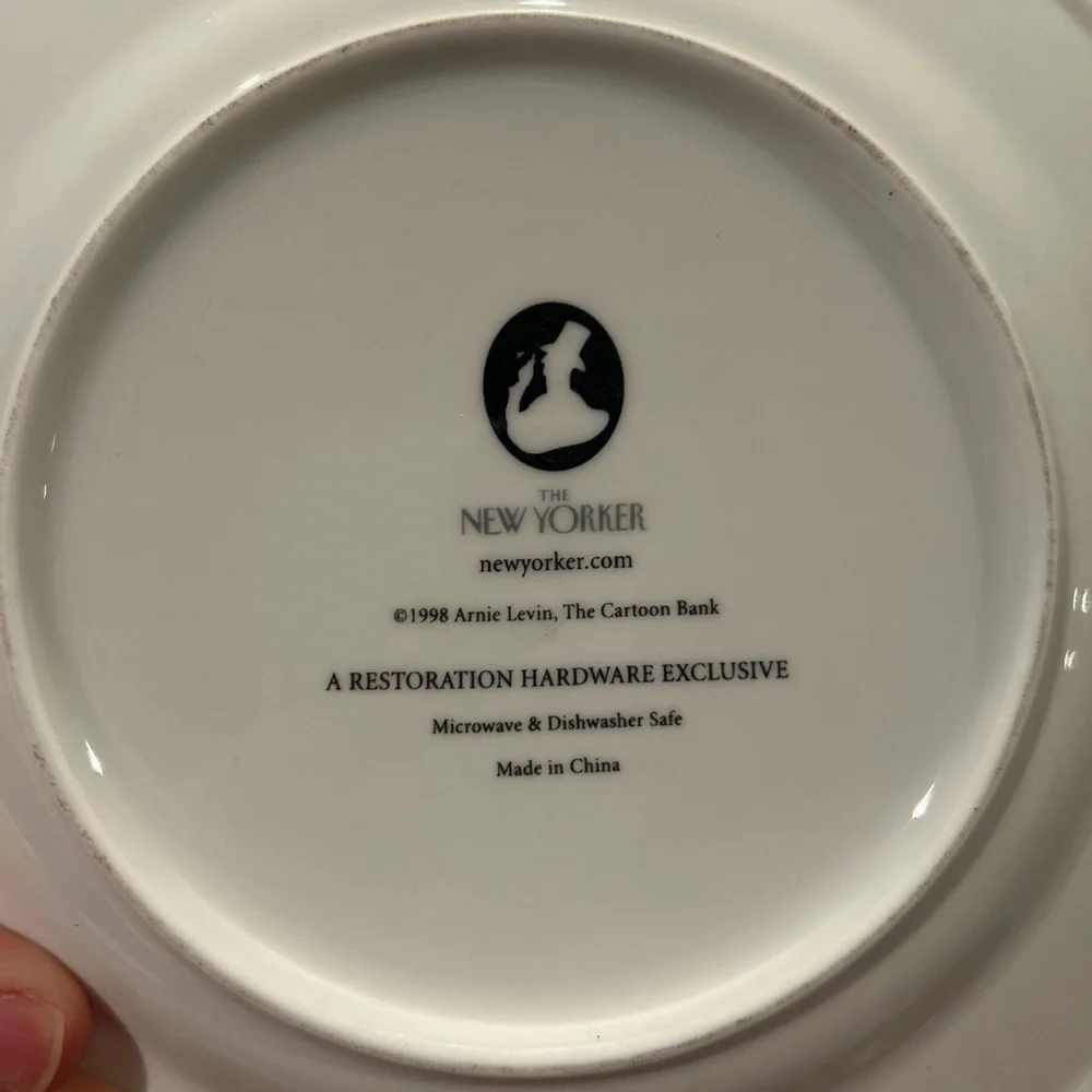 Restoration Hardware- The New Yorker Wine Cartoon Cheese Plate set of 4- 8”